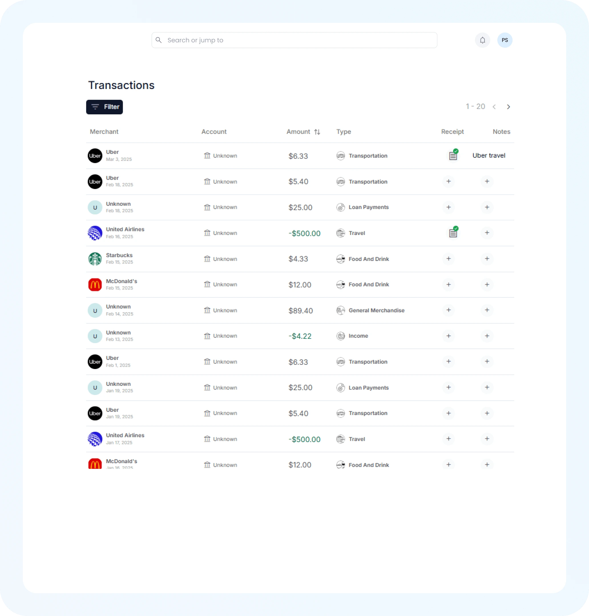 AI Expense Tracking
